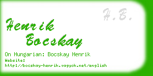 henrik bocskay business card